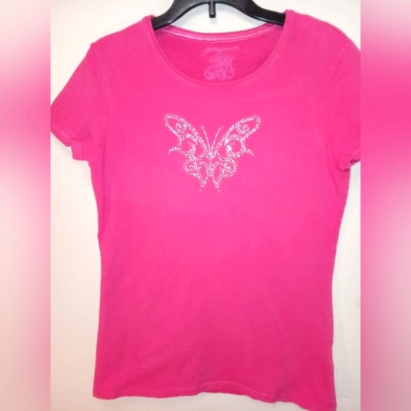 GREEN SAUCE Tops - GREEN SAUCE | PINK SEQUENCE BUTTERFLY | SIZE LARGE
